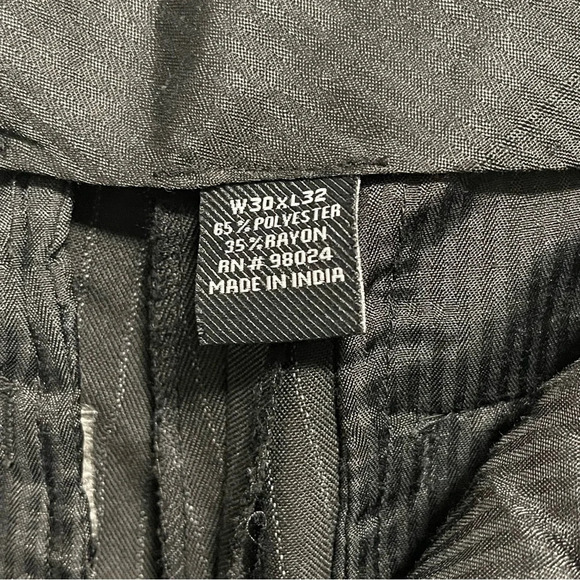 Perry Ellis Portfolio Espresso Brown Grey Pinstripe Trousers 30x32 - Picture 4 of 5